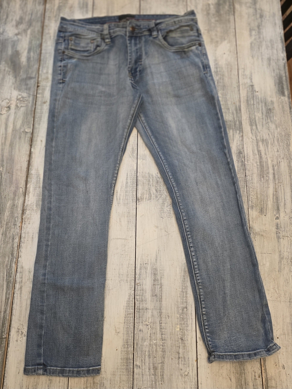 Steve's Jeans Straight-Leg Men's Jeans in Faded Light Blue 32x30